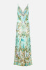 detail Dámské ŠATY CAMILLA V NECK LONG BIAS SLIP DRESS WITH TRAIN