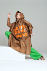 náhled Rainkiss Breton Brown Green Text - Rain poncho