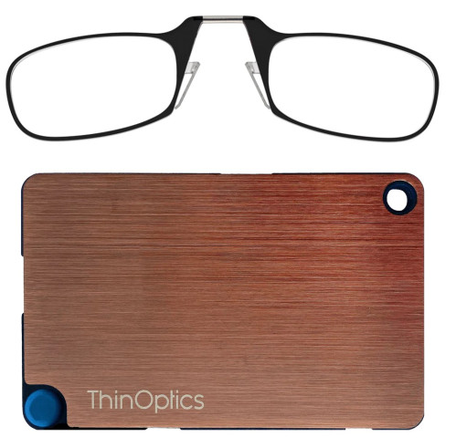 ThinOptics Cvikr na čtení + peněženka z ušlechtilé oceli