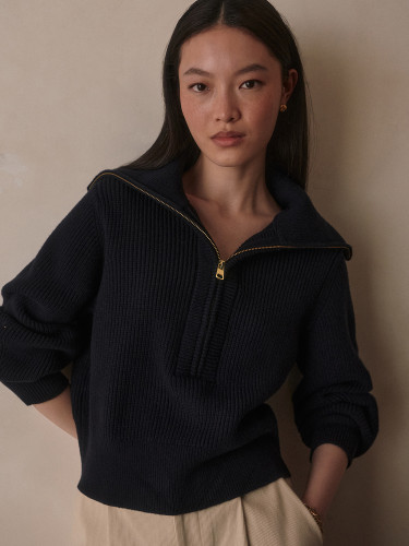 Dámský svetr Varley Maura Half Zip Rib Knit