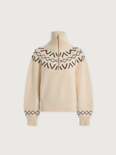 Dámský svetr Varley Sigrid Fairisle Half Zip Knit