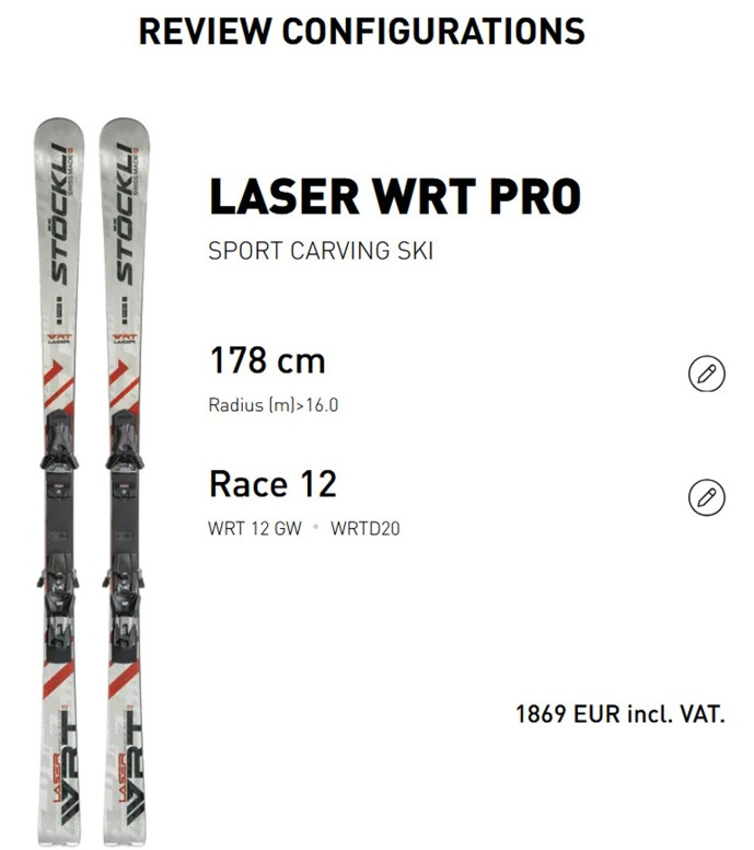 detail Unisex SJEZDOVÉ LYŽE Stöckli SET: Stöckli Laser WRT PRO 24-26, WRT D20, WRT 12 GW