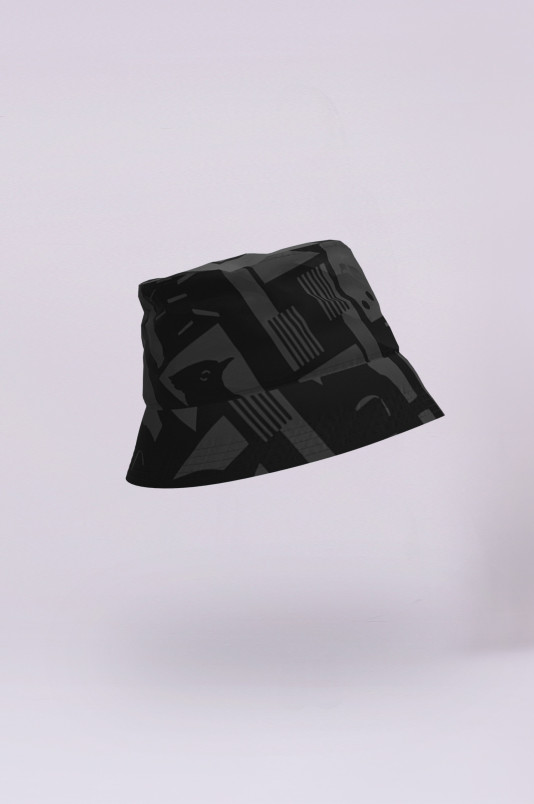 detail Rainkiss Back to Black Art Camo - Bucket Hat