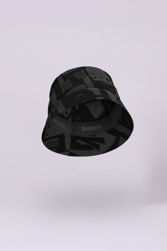 detail Rainkiss Back to Black Art Camo - Bucket Hat