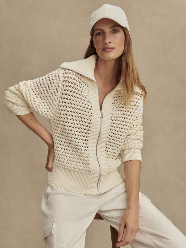 detail Dámský svetr Varley Eloise Full Zip Knit