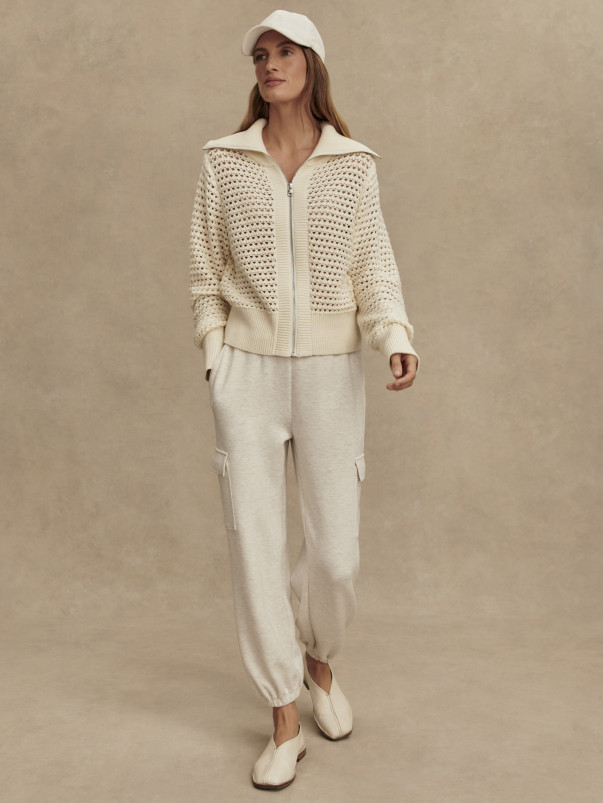 detail Dámský svetr Varley Eloise Full Zip Knit