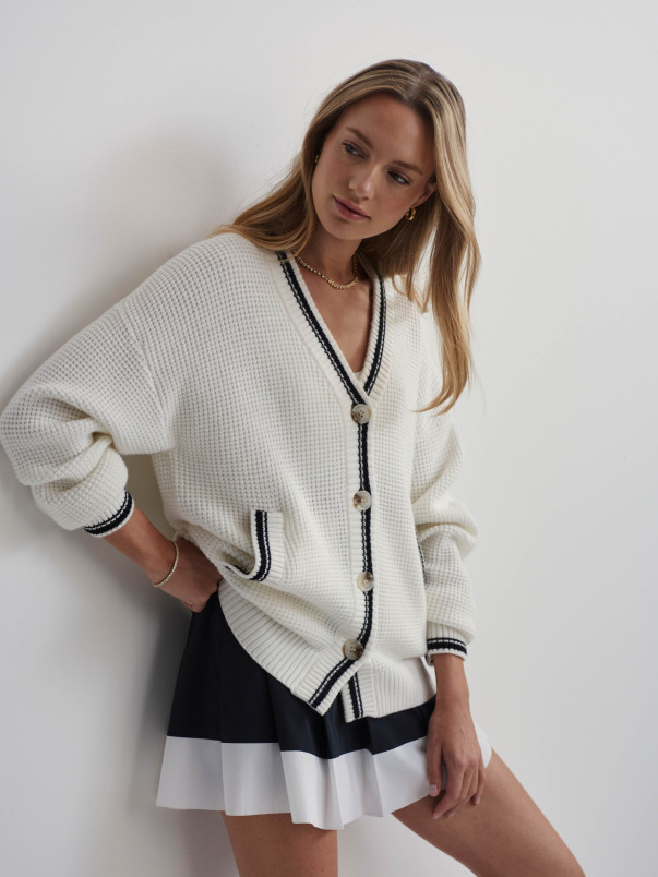 detail Dámský svetr Varley Coniston Boxy Knit Cardigan