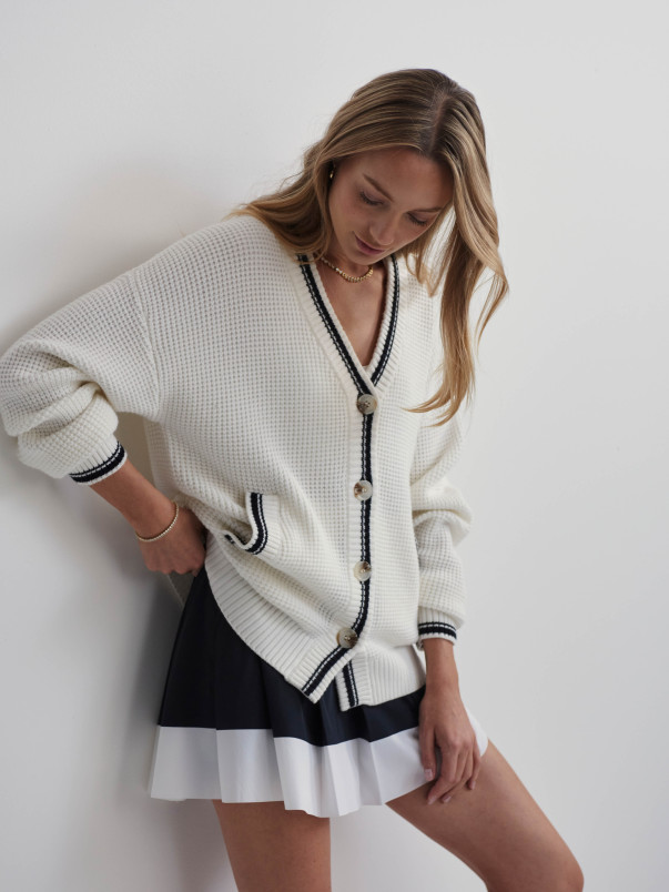 detail Dámský svetr Varley Coniston Boxy Knit Cardigan