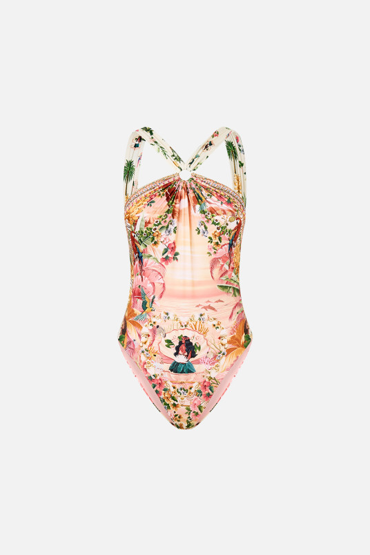 detail Dámské PLAVKY CAMILLA DIAMOND NECK THICK STRAP ONE PIECE W RINGS