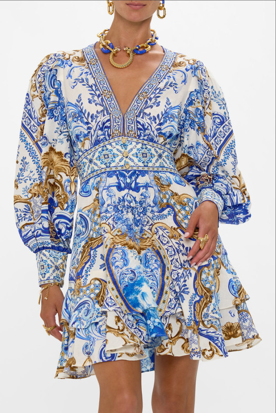 detail Dámské šaty Camilla BUTTON FRONT FRILL DRESS