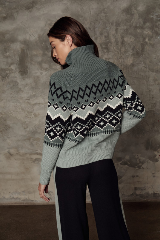 detail Dámský svetr Alp N Rock Leighton Mock Neck Ski Sweater