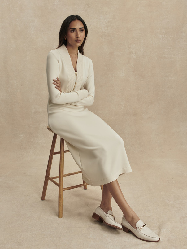 detail Dámské šaty Varley Bree Half Zip Midi Dress