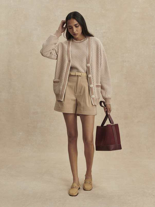 detail Dámský svetr Varley Tarran Stitch Knit Cardigan