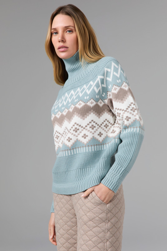 detail Dámský svetr Alp N Rock Leighton Mock Neck Ski Sweater