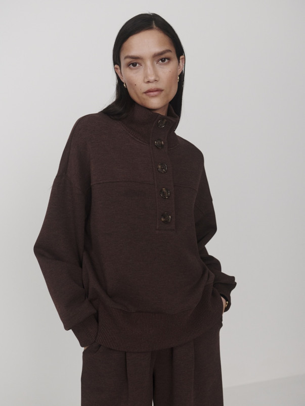 detail Dámská mikina Varley Bronya Button Placket Sweat