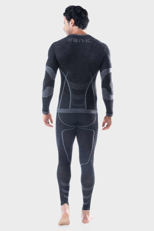 detail Pánské triko s dlouhým rukávem Iron-ic s merino vlnou