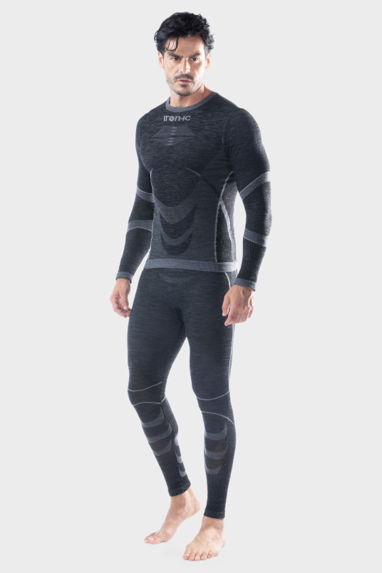 detail Pánské triko s dlouhým rukávem Iron-ic s merino vlnou