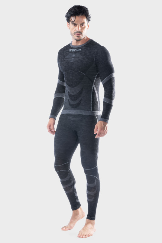 detail Pánské triko s dlouhým rukávem Iron-ic s merino vlnou