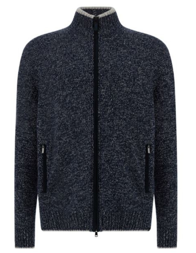 detail Pánský svetr PAUL & SHARK MEN'S KNITTED CASHMERE WOOL ZIPPED SWEATER