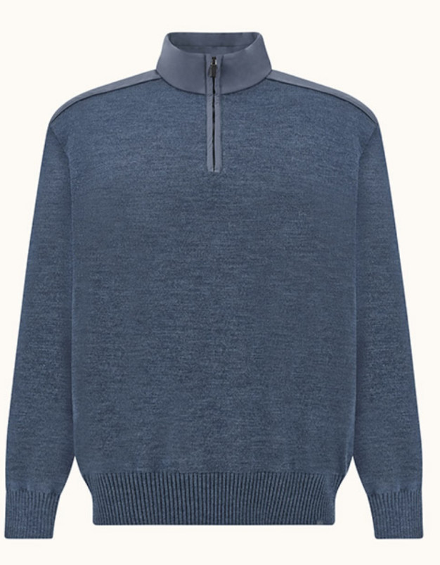 detail Pánský svetr PAUL & SHARK MEN'S KNITTED WOOL ZIPPED SWEATER