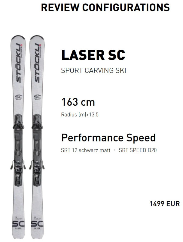 detail Stöckli SET: Stöckli Laser SC, SRT Speed D20, SRT 12