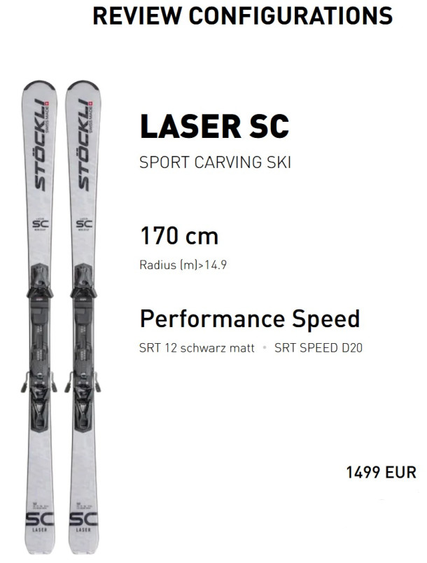 detail Stöckli SET: Stöckli Laser SC, SRT Speed D20, SRT 12