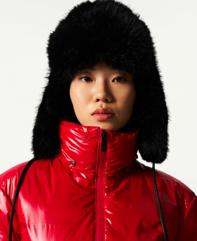 detail Perfect Moment faux fur trapper hat